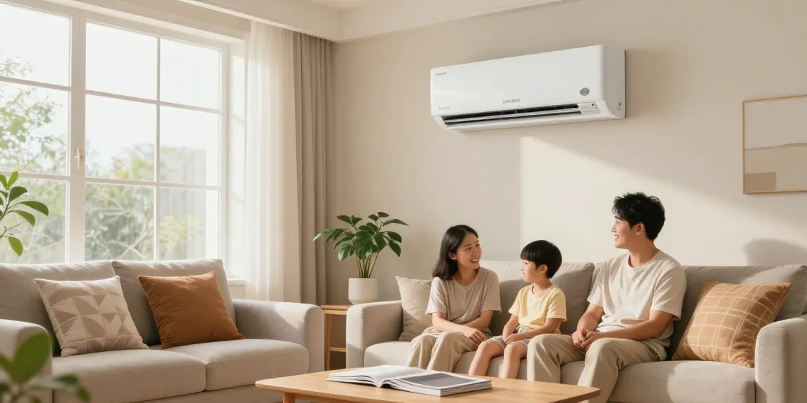 Family enjoying comfort from a 24k BTU mini split in a cozy living room.