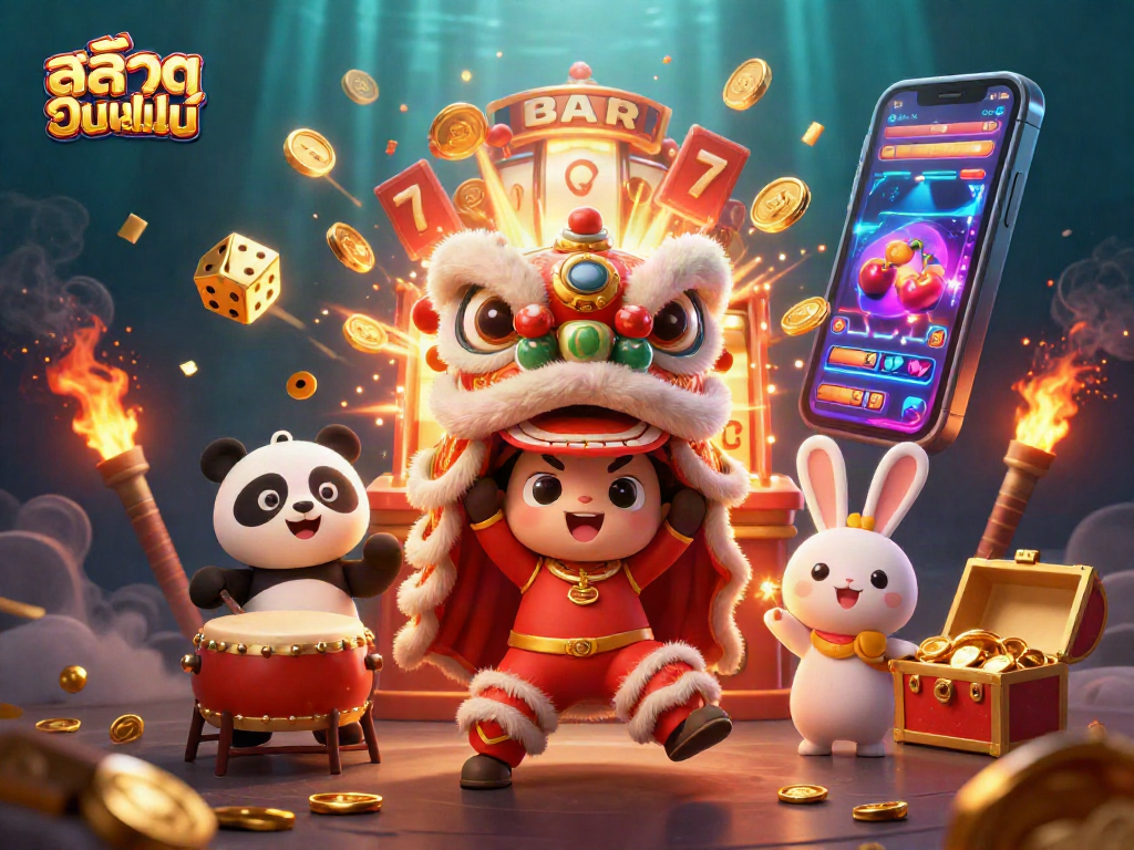 Spin the reels of สล็อตออนไลน์ with vibrant characters and action-filled casino gaming elements.