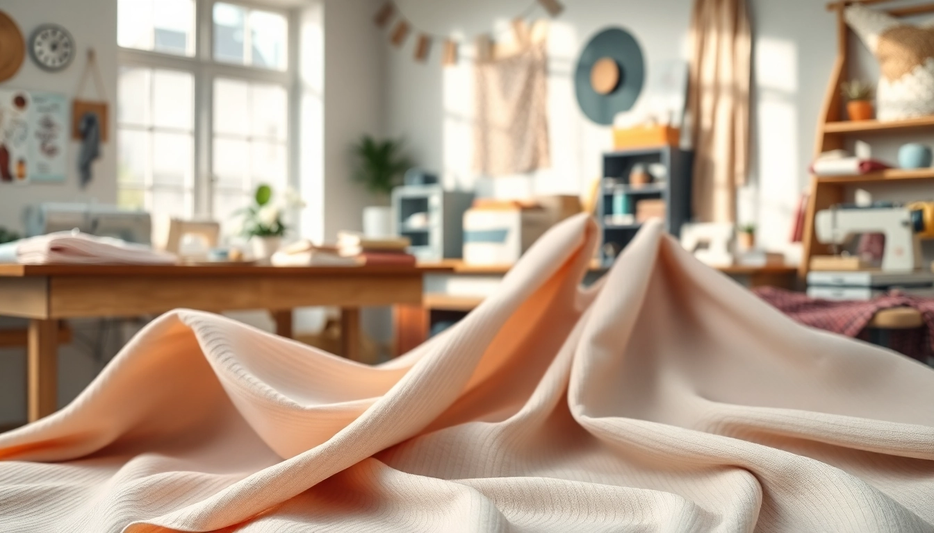 Ontdek ribcord katoen met verschillende texturen en kleuren in een creatieve naaistudio.