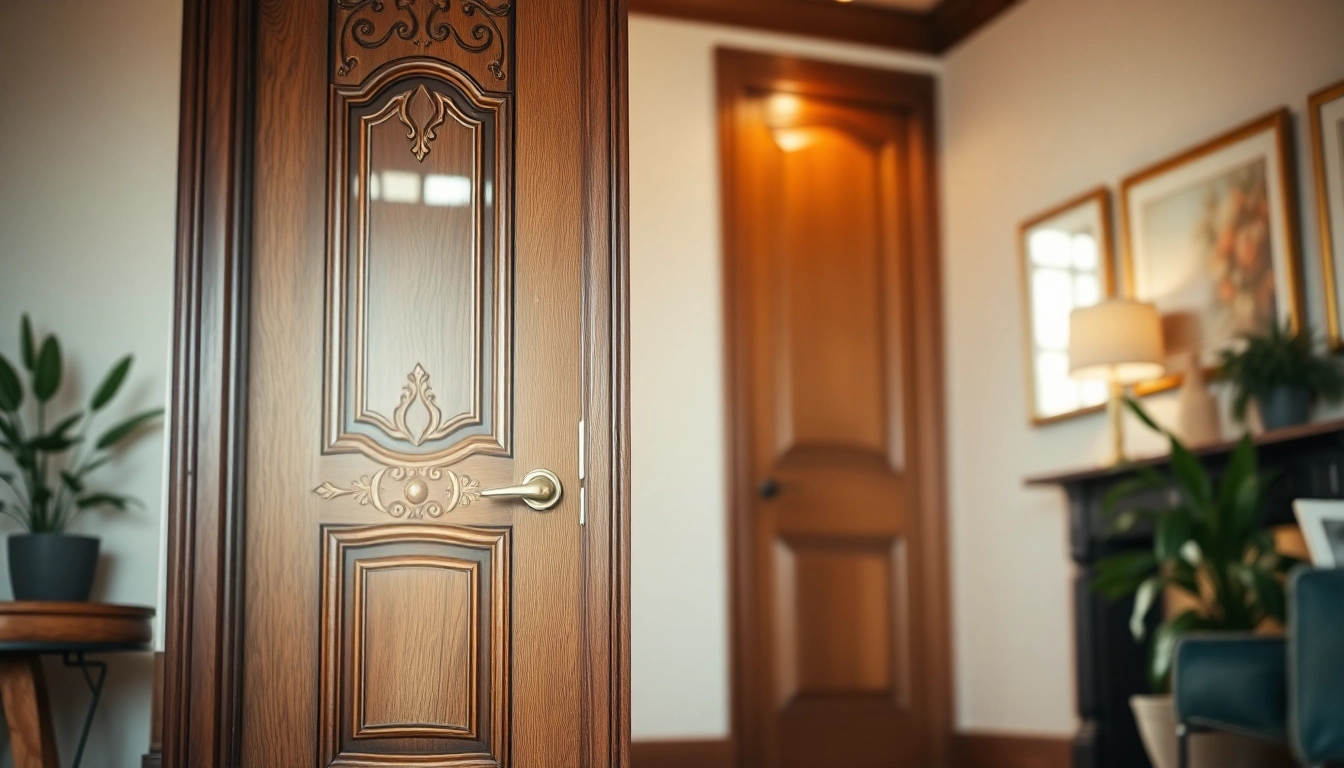 Explore elegant doors crafted with intricate designs in a welcoming home atmosphere.