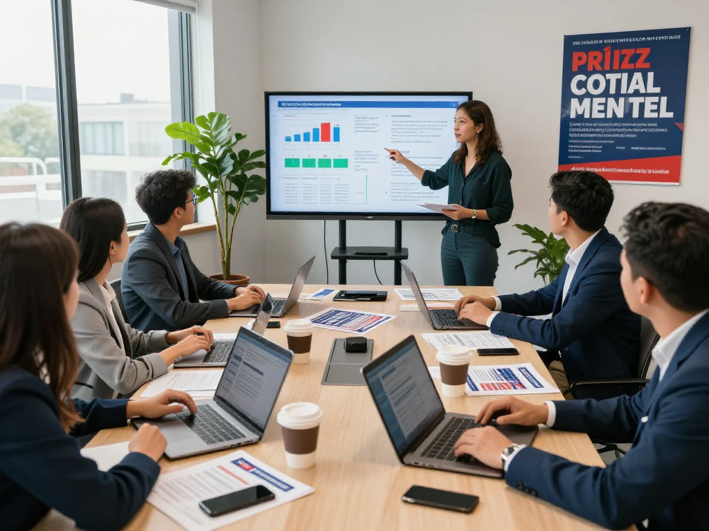 Engaging meeting showcasing a persuasion email for campaigns strategy session with diverse political campaign team.