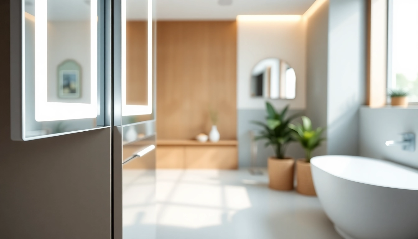 Der sonni Spiegelschrank mit modernem Design und LED-Beleuchtung im Badezimmer.