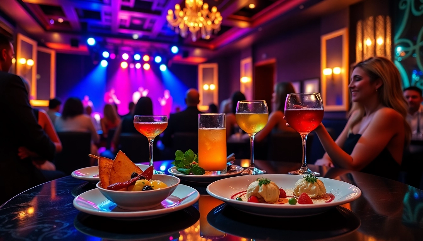 Dinner sxm experience at Club Noir with luxurious dining and entertainment ambiance.