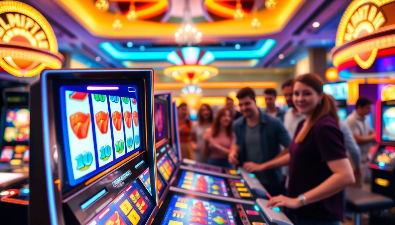 Rasakan keseruan dari plink slot dengan mesin slot berwarna-warni dan pemain yang antusias.