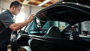 Applying the best window tint Chattanooga TN for optimal vehicle protection and aesthetics.