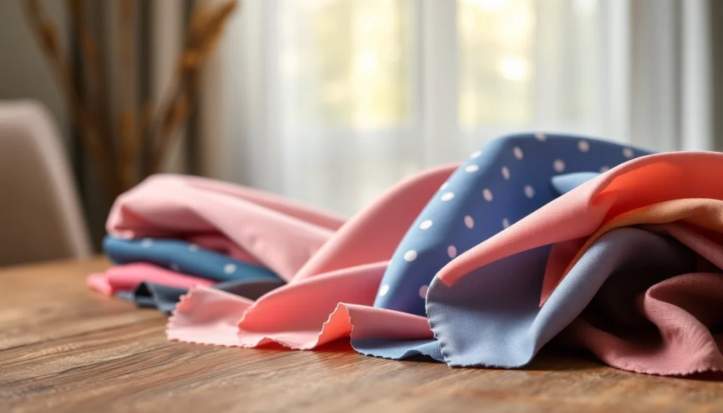 Bekijk poplin katoen stoffen in levendige kleuren, mooi gepresenteerd op een houten tafel.