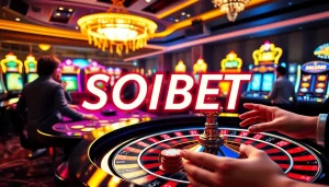 Experience thrilling gaming action at SOIBET with poker chips and roulette excitement.