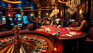 Exciting gameplay reflecting hidden wiki current status in a luxurious casino scene with roulette and poker tables.