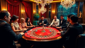 s88vip poker table scene with elegant players and vibrant casino elements